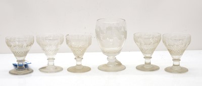 Lot 153 - A set of five Victorian ale glasses