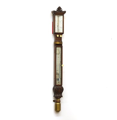 Lot 206 - A Victorian rosewood marine barometer