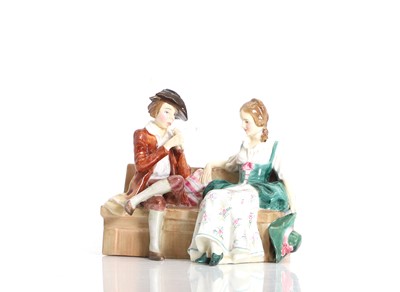 Lot 118 - A Royal Doulton porcelain figural group 'The Rustic Swain'