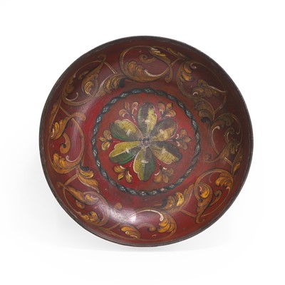 Lot 33 - A folk art turned wooden bowl