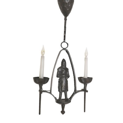 Lot 229 - A Gothic Revival wrought-iron light fitting