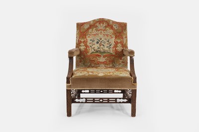 Lot A George III-style mahogany Gainsborough library armchair