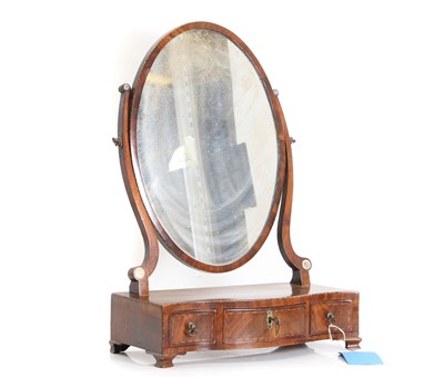 Lot 521 - A walnut and bone toilet mirror
