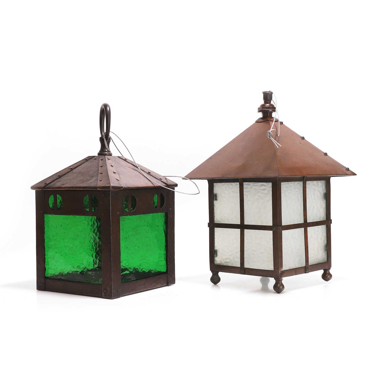 Lot 26 - Two Arts and Crafts copper lanterns