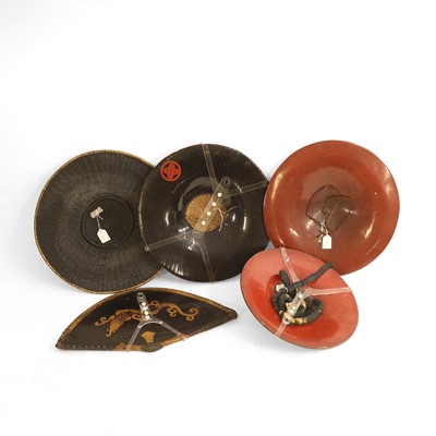 Lot 65 - A group of Samurai 'jingasa' hats
