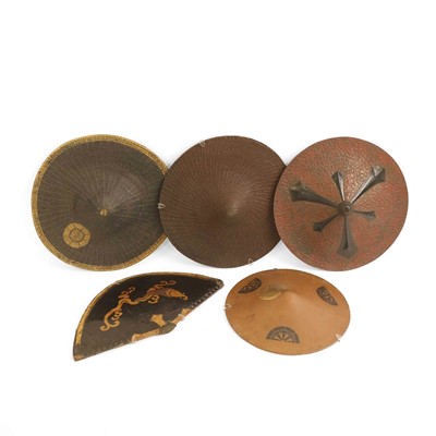 Lot 65 - A group of Samurai 'jingasa' hats