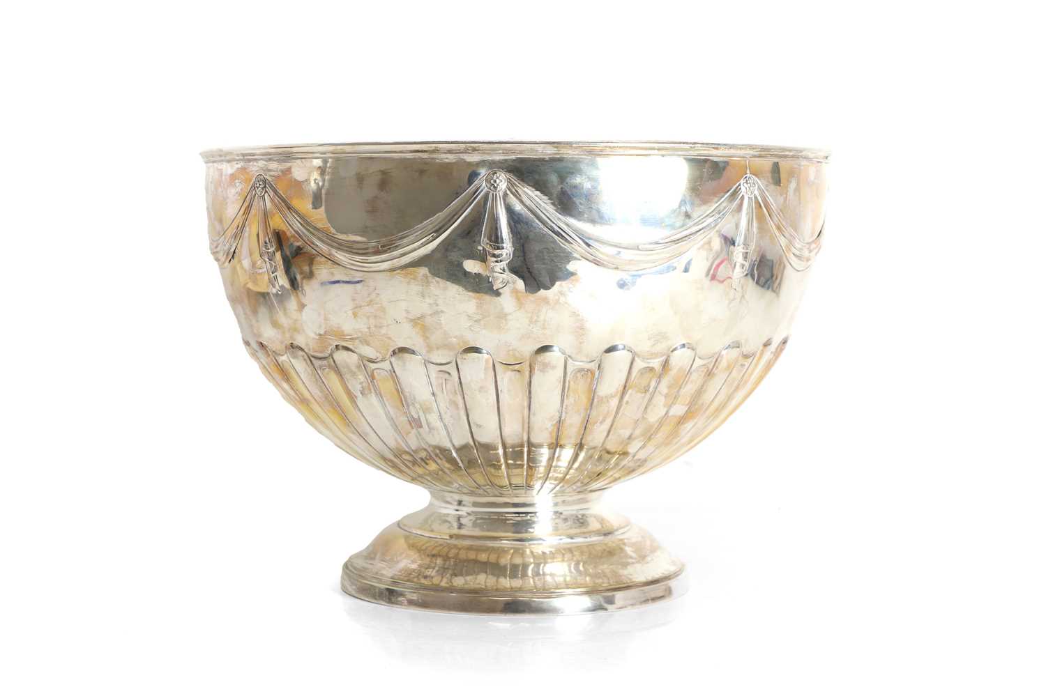 Lot 3 - A large silver punch bowl