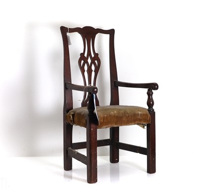 Lot 522 - A Chippendale style mahogany child's elbow chair