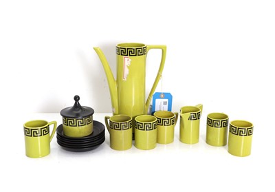 Lot 102 - A Portmeirion lime green glazed coffee set