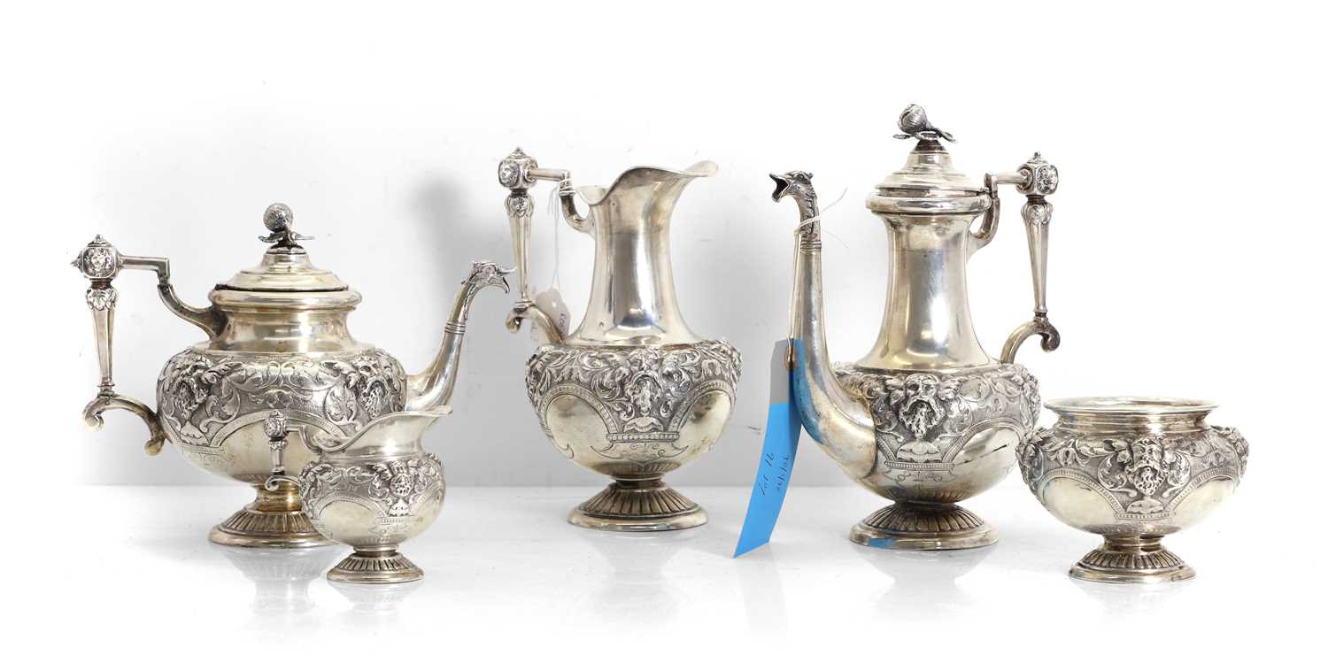 Lot 16 - A five piece silver tea and coffee service