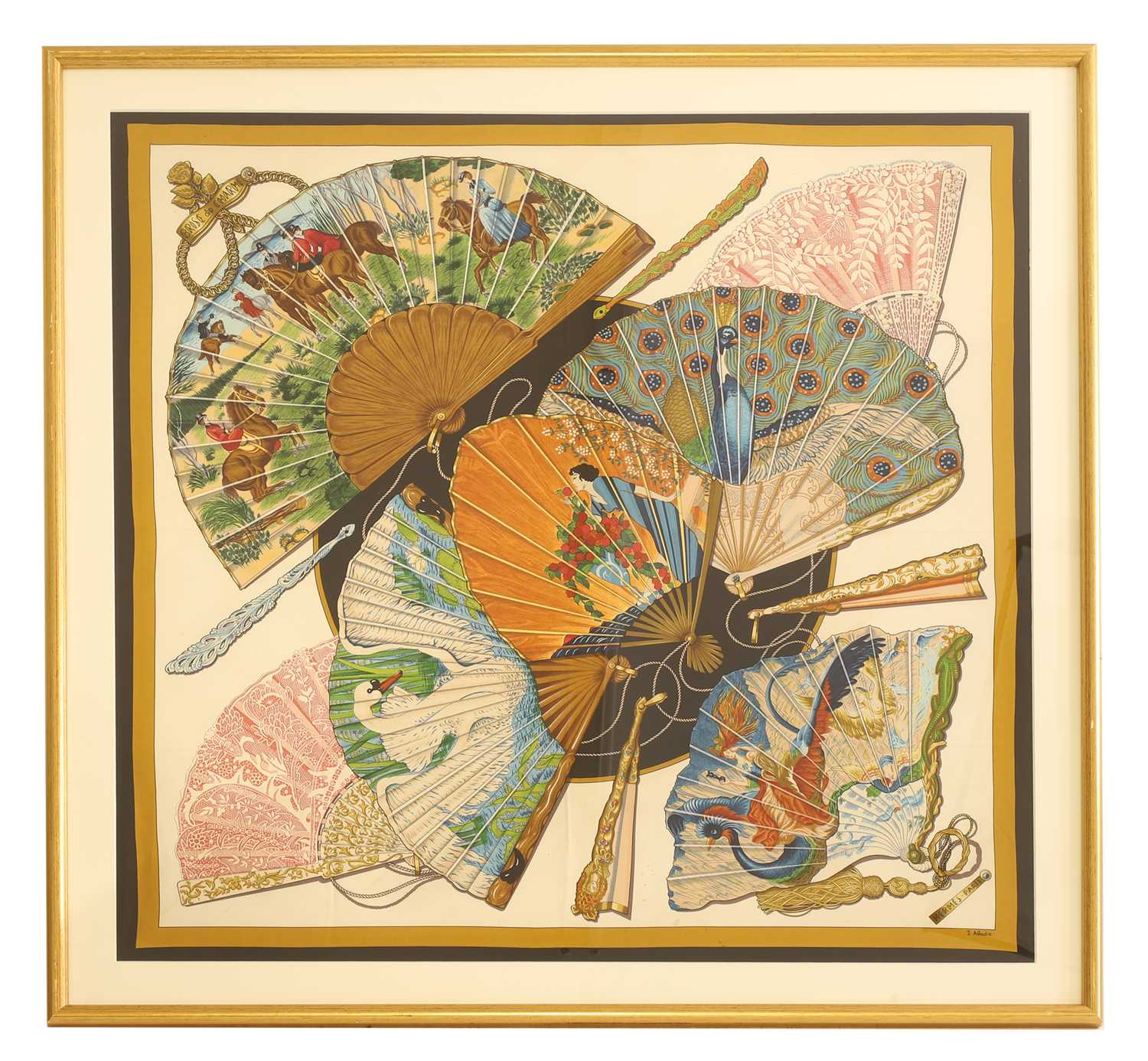 Lot 51 - An Hermès, Paris, printed silk scarf