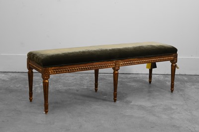 Lot 514 - Louis XVI-style giltwood bench or stool