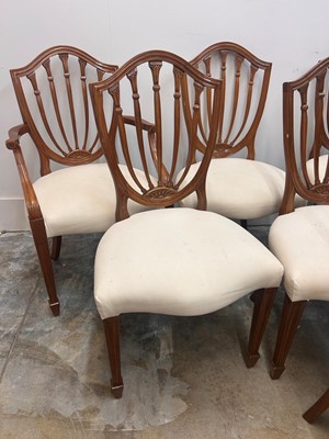 Lot 510 - A set of Hepplewhite style mahogany dining chairs