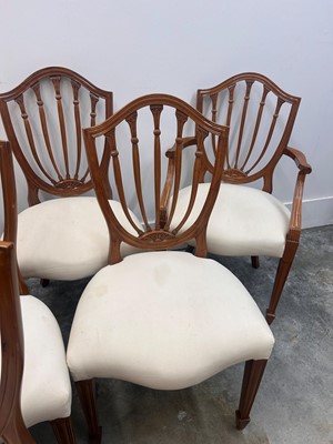 Lot 510 - A set of Hepplewhite style mahogany dining chairs