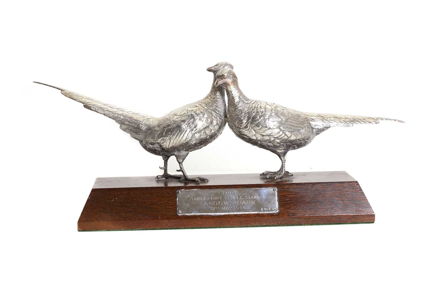 Lot 21 - A pair of mounted silver pheasants