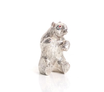 Lot 19 - A silver novelty figure modelled as a bear