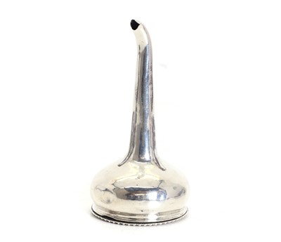 Lot 20 - A silver wine funnel