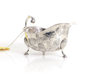 Lot 24 - A silver sauce boat