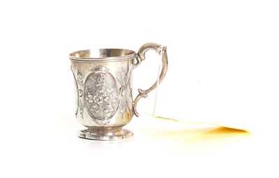 Lot 26 - A silver Christening mug