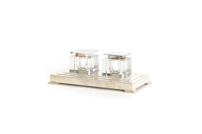 Lot 29 - A George V Art Deco sterling silver ink stand