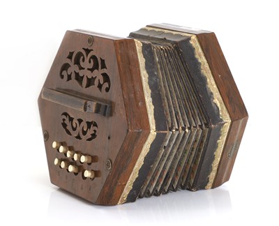 Lot 352 - An Upcott hexagonal concertina