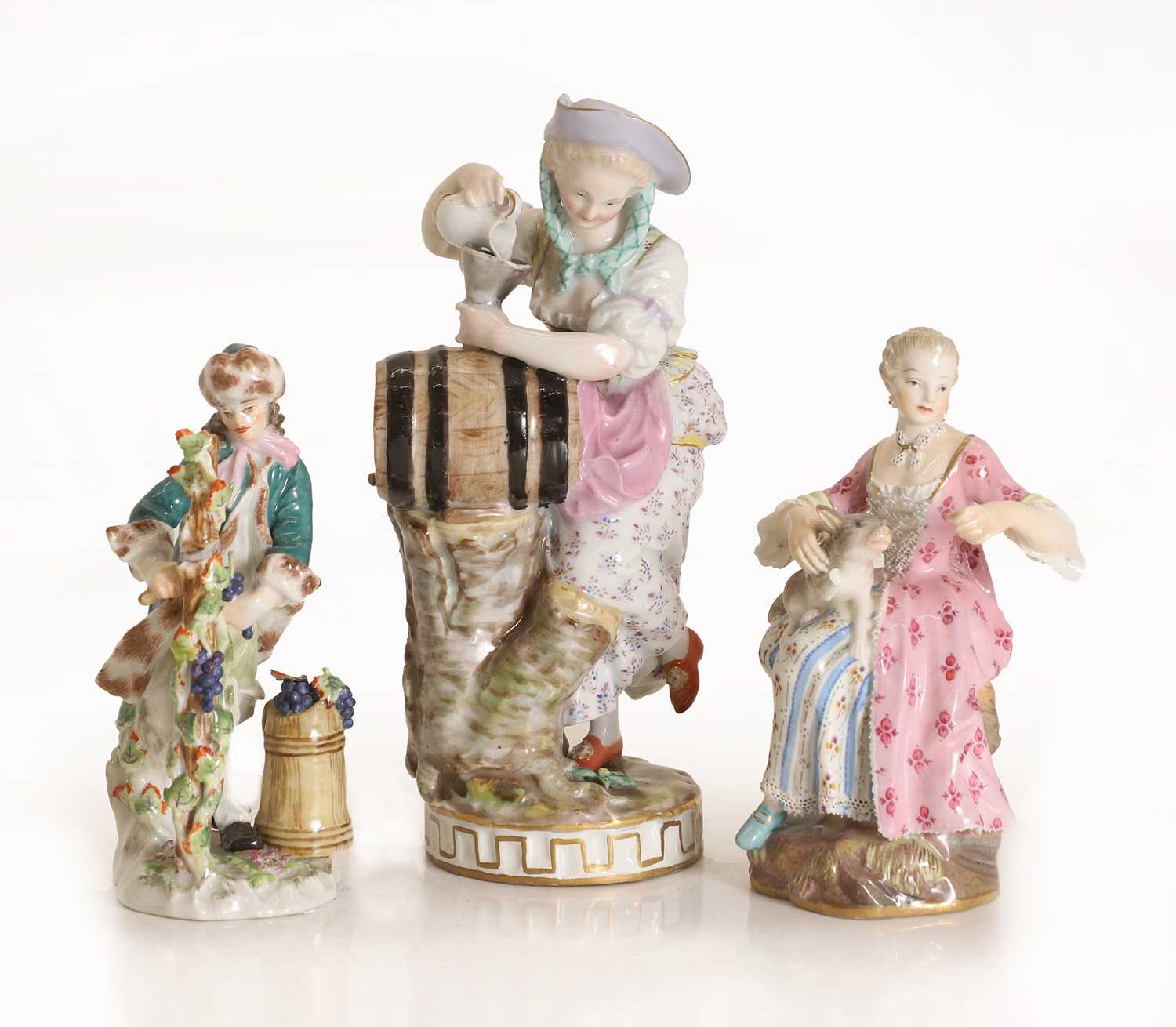 Lot 110 - Three porcelain Meissen figures
