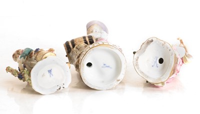 Lot 110 - Three porcelain Meissen figures