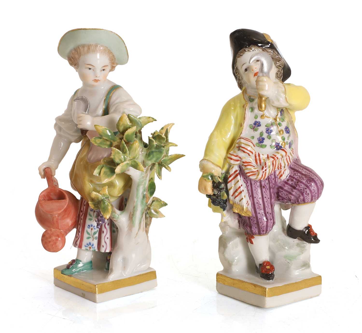 Lot 108 - Two porcelain Meissen figures