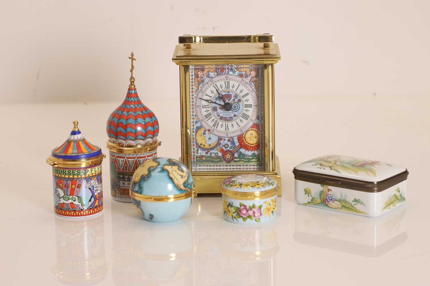 Lot 113 - A group of Staffordshire enamel boxes