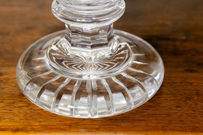 Lot 151 - A near pair of Baccarat ‘Edwige’ cut-glass vases