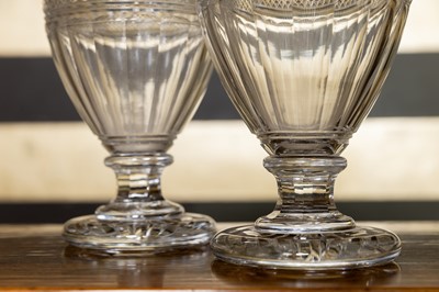 Lot 151 - A near pair of Baccarat ‘Edwige’ cut-glass vases