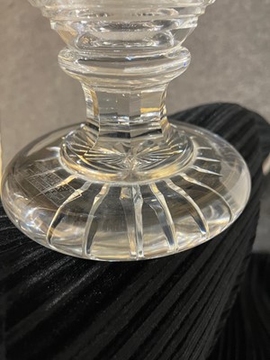 Lot 151 - A near pair of Baccarat ‘Edwige’ cut-glass vases