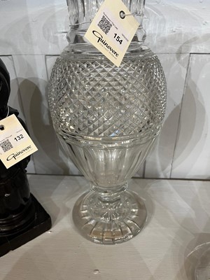 Lot 151 - A near pair of Baccarat ‘Edwige’ cut-glass vases