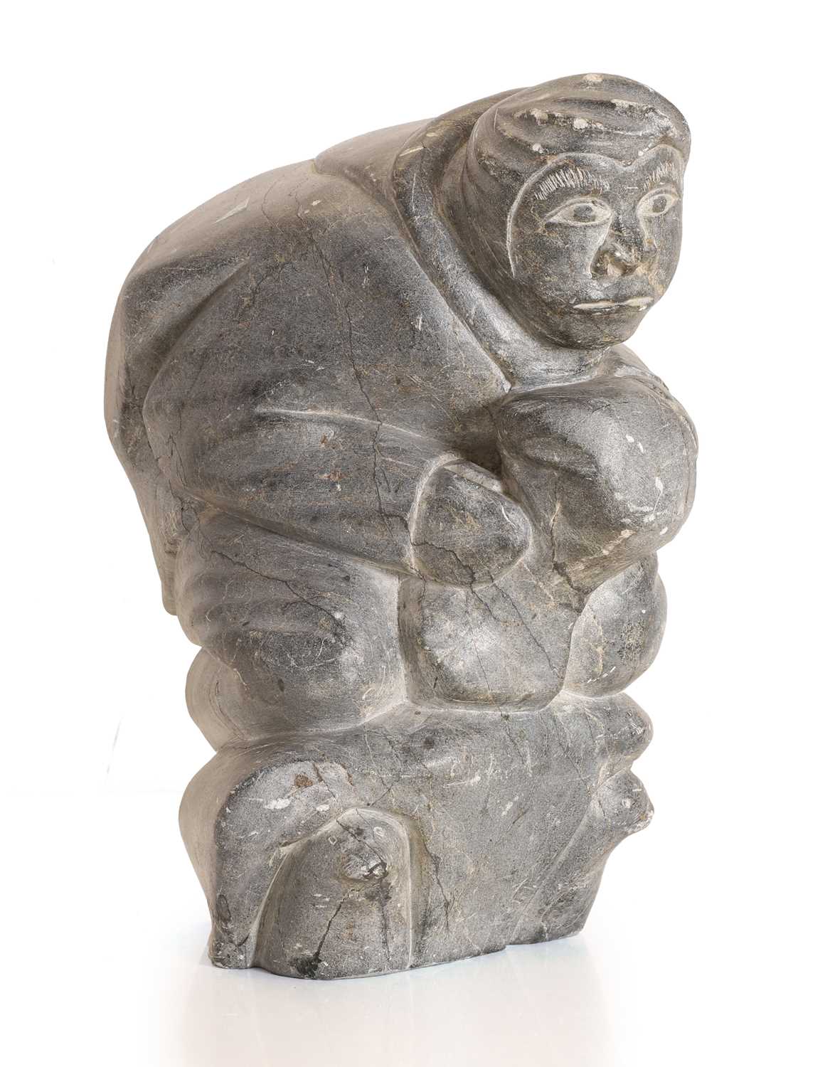 Lot 251 - An Inuit carved serpentine figure
