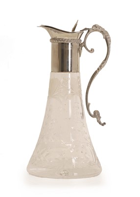 Lot 8 - A silver-plated claret jug