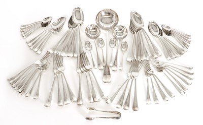 Lot 24 - A collection of silver plated rat tail cutlery