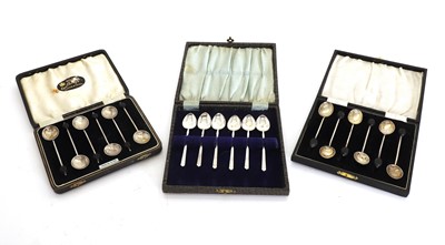 Lot 17A - A group of three cased spoon sets