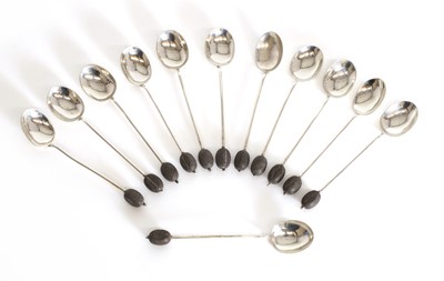 Lot 27 - A set of twelve silver coffee spoons