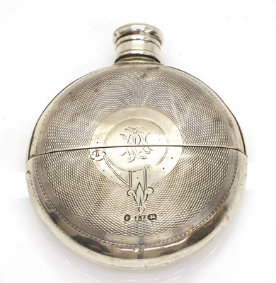Lot 32 - A silver hip flask